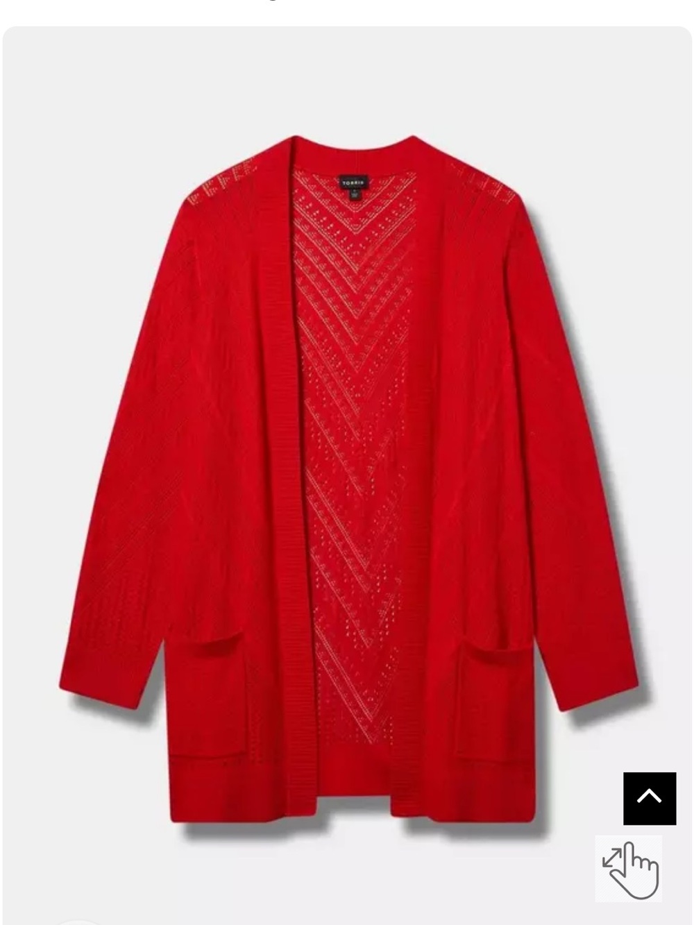 torrid Red Open-Front Pointelle Cardigan